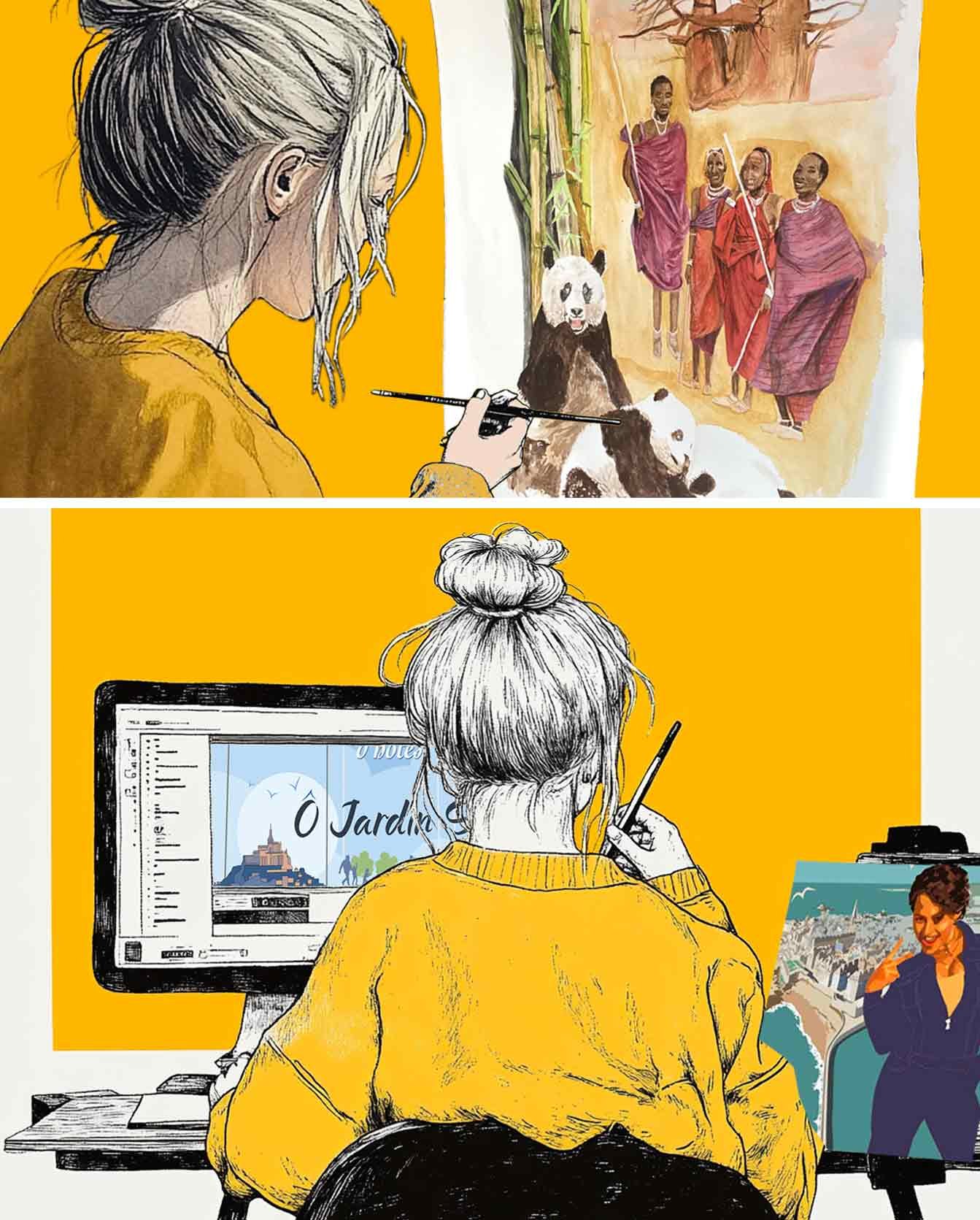 dessin assisté par ordinateur - illustrations - peinture - webdesign
