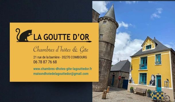 création du logo et image de la maison d'hôte et gite La Goutte d'Or à Combourg